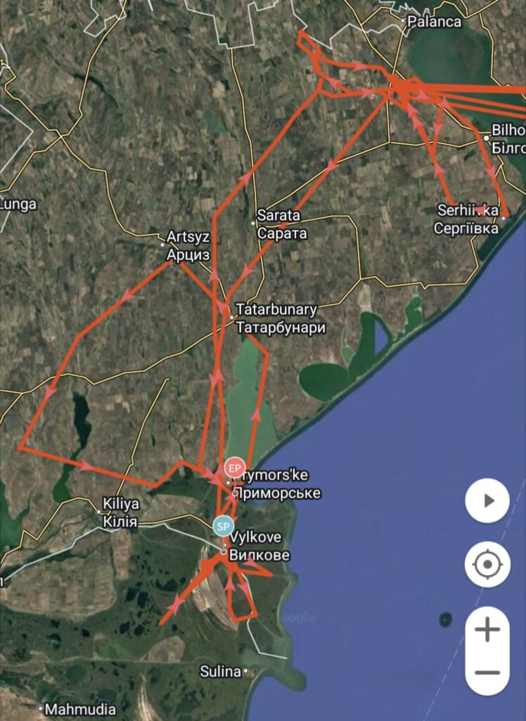 Один із маршрутів пугача.