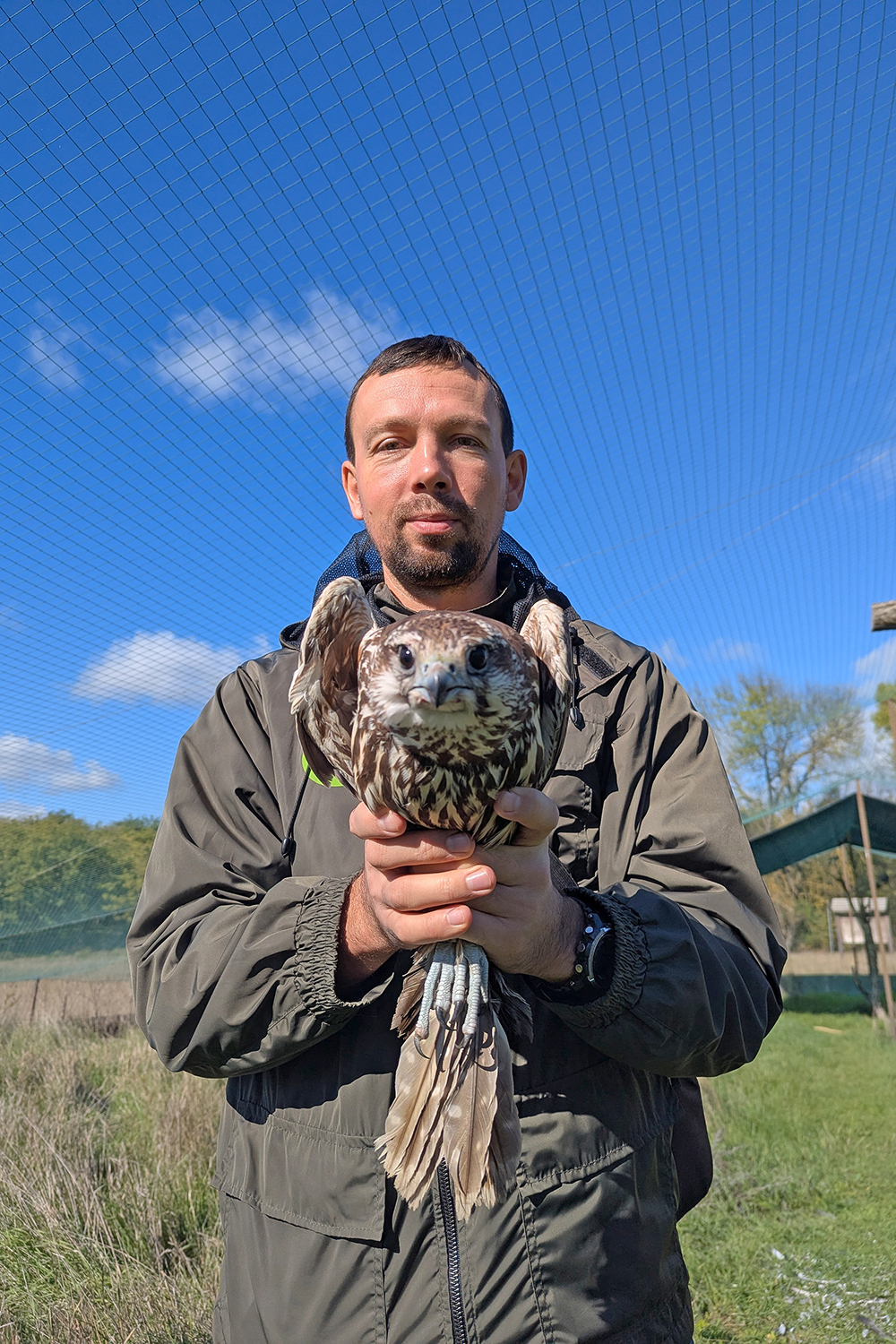 Фахівець Київського зоопарку під час випуску